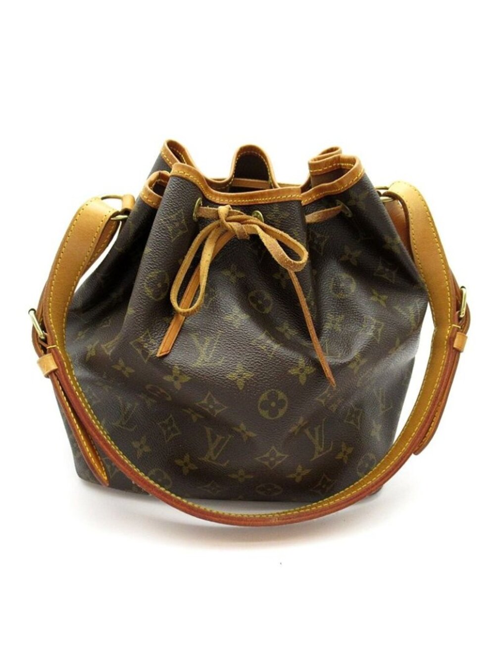 Louis Vuitton Petinoe Monogram Shoulder Bag Brown